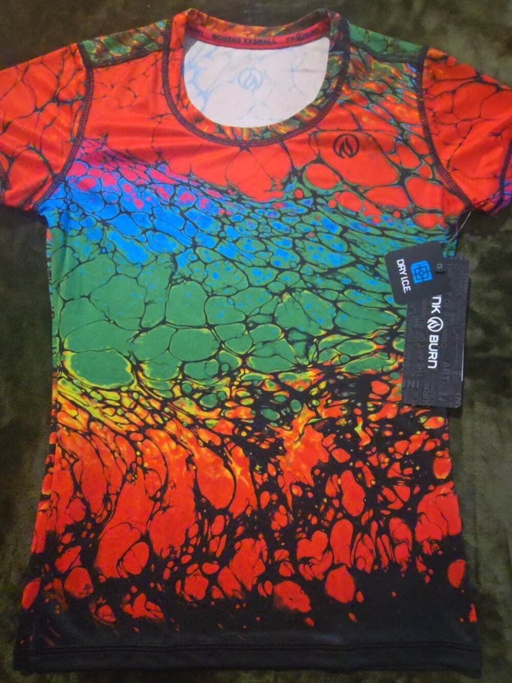 INKnBURN Playing with Fire Women's Tech Shirt XXS - NWT Running Tee